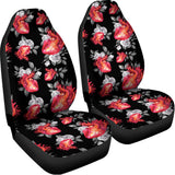 Rose And Heart Pattern Print Universal Fit Car Seat Covers 102422