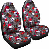 Rose Branch Skull Pattern Print Universal Fit Car Seat Covers 102422