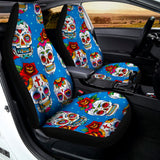 Rose Sugar Skull Pattern Print Universal Fit Car Seat Covers 102422