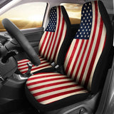 Rough American Flag Patriotic Universal Fit Car Seat Covers 102422