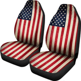 Rough American Flag Patriotic Universal Fit Car Seat Covers 102422