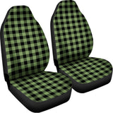 Sage Green Buffalo Check Pattern Print Universal Fit Car Seat Covers 102422