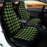 Sage Green Buffalo Check Pattern Print Universal Fit Car Seat Covers 102422