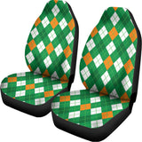 Saint Patrick's Day Argyle Pattern Print Universal Fit Car Seat Covers 102422