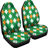Saint Patrick's Day Argyle Pattern Print Universal Fit Car Seat Covers 102422