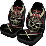 Samurai Warrior Skull Print Universal Fit Car Seat Covers 102422