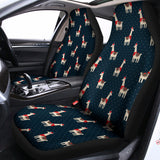 Santa Claus Llama Xmas Pattern Print Universal Fit Car Seat Covers 102422