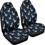 Santa Claus Llama Xmas Pattern Print Universal Fit Car Seat Covers 102422
