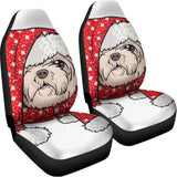 Santa Shih Tzu Print Universal Fit Car Seat Covers 102422