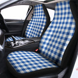 Sapphire Blue Check Pattern Print Universal Fit Car Seat Covers 102422