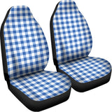 Sapphire Blue Check Pattern Print Universal Fit Car Seat Covers 102422
