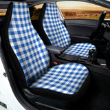 Sapphire Blue Check Pattern Print Universal Fit Car Seat Covers 102422