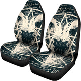 Satan Goat Skull Symbol Print Universal Fit Car Seat Covers 102422