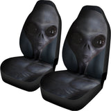 Scary Grey Alien 3D Print Universal Fit Car Seat Covers 102422