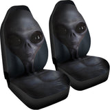 Scary Grey Alien 3D Print Universal Fit Car Seat Covers 102422