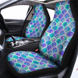 Sea Blue Mermaid Scales Pattern Print Universal Fit Car Seat Covers 102422