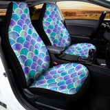 Sea Blue Mermaid Scales Pattern Print Universal Fit Car Seat Covers 102422