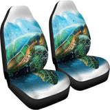 Sea Turtle Painting Print Universal Fit Car Seat Covers 102422