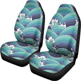 Sea Wave Surfing Pattern Print Universal Fit Car Seat Covers 102422