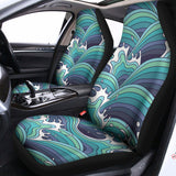 Sea Wave Surfing Pattern Print Universal Fit Car Seat Covers 102422