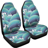 Sea Wave Surfing Pattern Print Universal Fit Car Seat Covers 102422