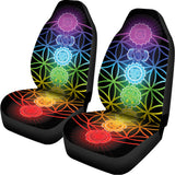 Seven Chakras Flower Of Life Print Universal Fit Car Seat Covers 102422