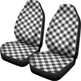 Shadow Grey And White Gingham Print Universal Fit Car Seat Covers 102422