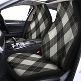 Shadow Grey Argyle Pattern Print Universal Fit Car Seat Covers 102422