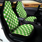 Shamrock Green And White Gingham Print Universal Fit Car Seat Covers 102422