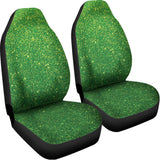 Shamrock Green (NOT Real) Glitter Print Universal Fit Car Seat Covers 102422