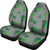Shamrocks Houndstooth Pattern Print Universal Fit Car Seat Covers 102422