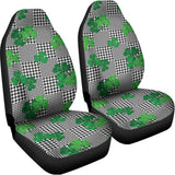 Shamrocks Houndstooth Pattern Print Universal Fit Car Seat Covers 102422