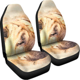 Shar Pei Portrait Print Universal Fit Car Seat Covers 102422