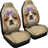 Shih Tzu Portrait Print Universal Fit Car Seat Covers 102422