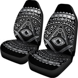 Silver And Black All Seeing Eye Print Universal Fit Car Seat Covers 102422