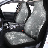 Silver And White Snowflake Pattern Print Universal Fit Car Seat Covers 102422
