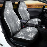 Silver And White Snowflake Pattern Print Universal Fit Car Seat Covers 102422