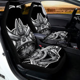 Silver Samurai Mask Print Universal Fit Car Seat Covers 102422
