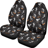 Skateboarding Skeleton Pattern Print Universal Fit Car Seat Covers 102422