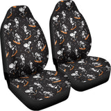 Skateboarding Skeleton Pattern Print Universal Fit Car Seat Covers 102422