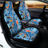 Skiing Equipment Pattern Print Universal Fit Car Seat Covers 102422