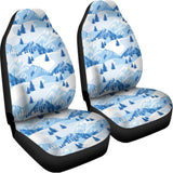 Skiing Mountain Print Universal Fit Car Seat Covers 102422