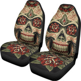 Skull And Roses Tattoo Print Universal Fit Car Seat Covers 102422