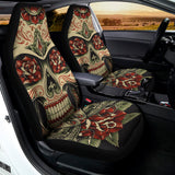 Skull And Roses Tattoo Print Universal Fit Car Seat Covers 102422
