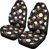 Skull Fried Egg And Bacon Pattern Print Universal Fit Car Seat Covers 102422