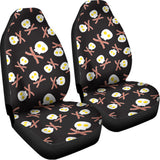 Skull Fried Egg And Bacon Pattern Print Universal Fit Car Seat Covers 102422