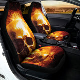Skull In Flames Print Universal Fit Car Seat Covers 102422