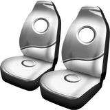 Sliver And White Yin Yang Print Universal Fit Car Seat Covers 102422