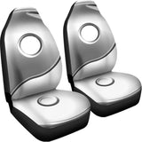 Sliver And White Yin Yang Print Universal Fit Car Seat Covers 102422