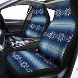 Snow Flower Knitted Pattern Print Universal Fit Car Seat Covers 102422